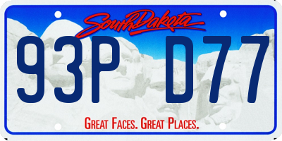 SD license plate 93PD77