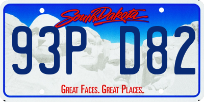 SD license plate 93PD82
