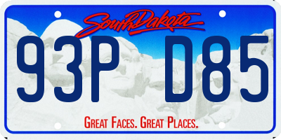 SD license plate 93PD85