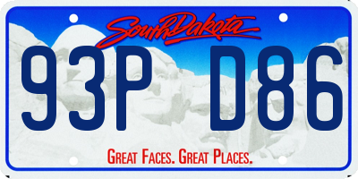 SD license plate 93PD86