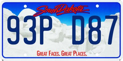 SD license plate 93PD87