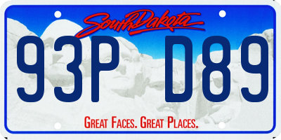 SD license plate 93PD89