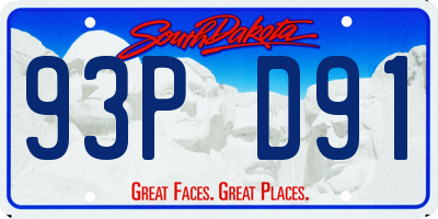 SD license plate 93PD91