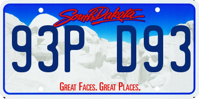 SD license plate 93PD93