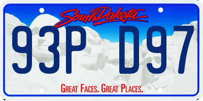 SD license plate 93PD97