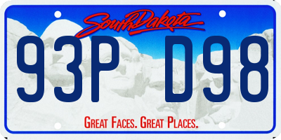 SD license plate 93PD98