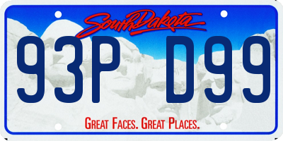 SD license plate 93PD99