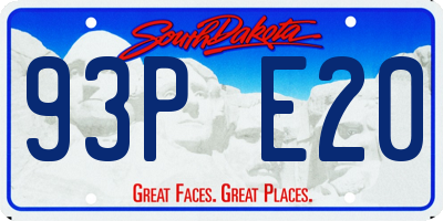SD license plate 93PE20