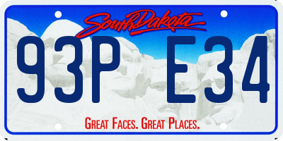 SD license plate 93PE34