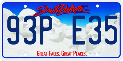 SD license plate 93PE35