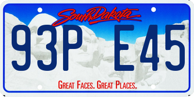 SD license plate 93PE45