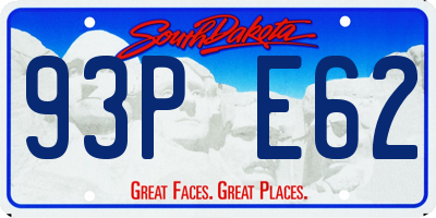 SD license plate 93PE62