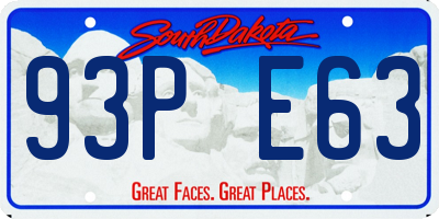 SD license plate 93PE63