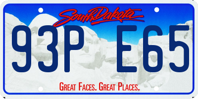 SD license plate 93PE65