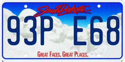 SD license plate 93PE68