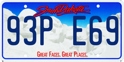 SD license plate 93PE69