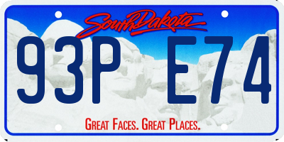 SD license plate 93PE74