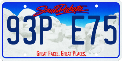 SD license plate 93PE75