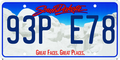 SD license plate 93PE78