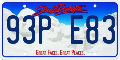 SD license plate 93PE83