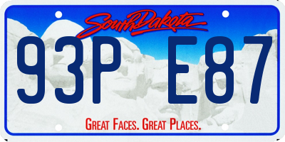 SD license plate 93PE87