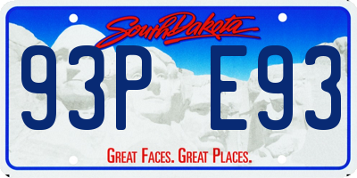 SD license plate 93PE93