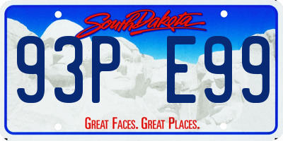 SD license plate 93PE99