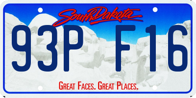 SD license plate 93PF16