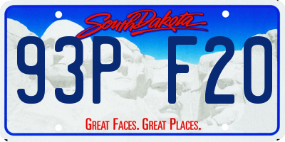 SD license plate 93PF20