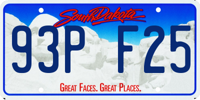 SD license plate 93PF25