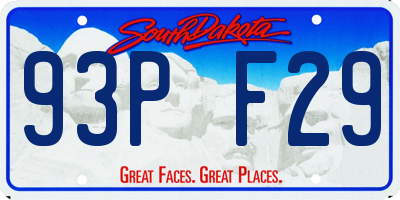 SD license plate 93PF29