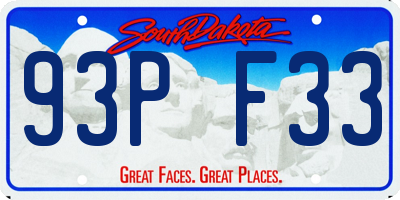 SD license plate 93PF33