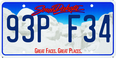 SD license plate 93PF34