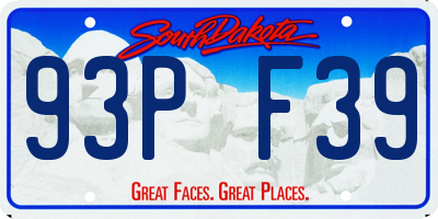 SD license plate 93PF39