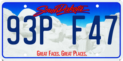 SD license plate 93PF47