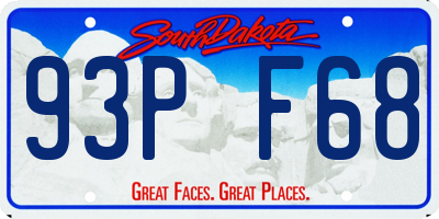 SD license plate 93PF68