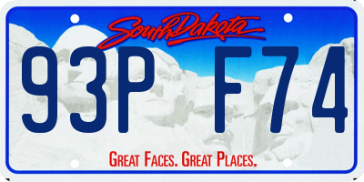 SD license plate 93PF74