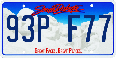 SD license plate 93PF77