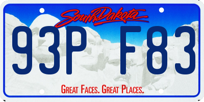 SD license plate 93PF83