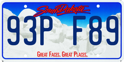SD license plate 93PF89