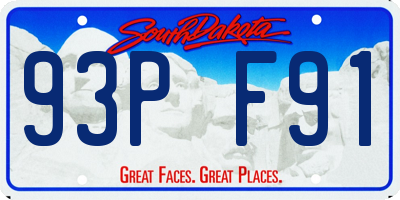 SD license plate 93PF91
