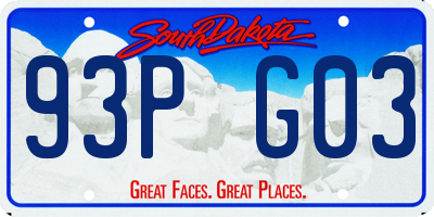 SD license plate 93PG03