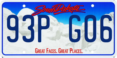 SD license plate 93PG06