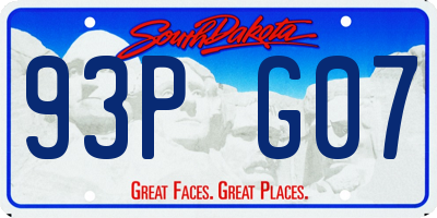 SD license plate 93PG07
