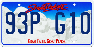 SD license plate 93PG10