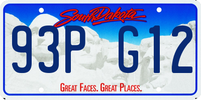 SD license plate 93PG12