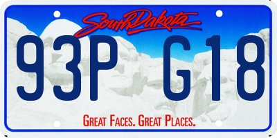 SD license plate 93PG18