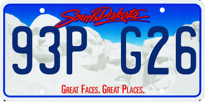 SD license plate 93PG26