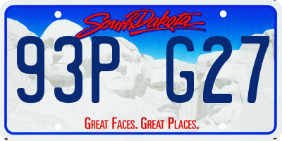SD license plate 93PG27