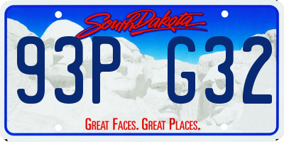 SD license plate 93PG32